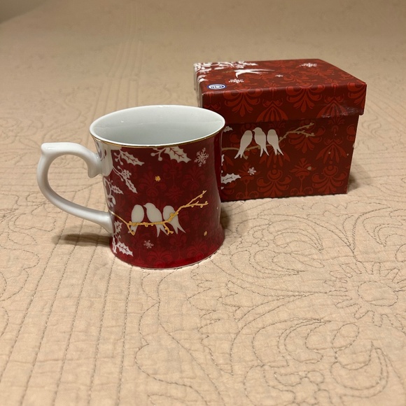 Starbucks Christmas Mug With Red Gold Birds 2010 - Picture 1 of 7